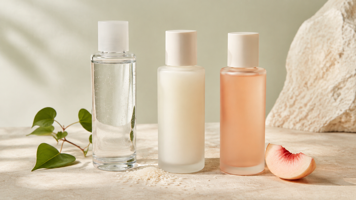 Three toner textures with heartleaf, rice and peach for an Anua comparison guide