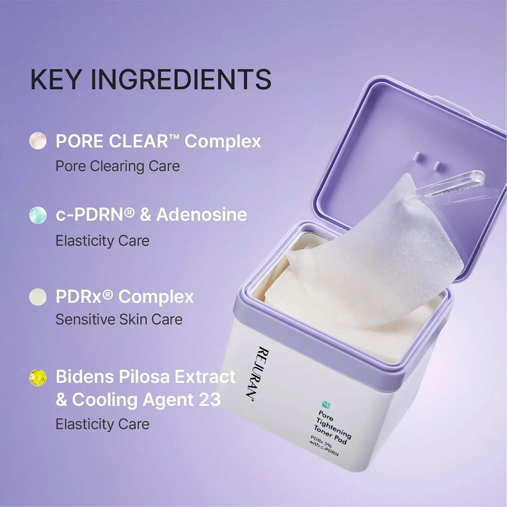 REJURAN Derma Healer Pore Tightening Toner Pad Set (60 Pads + 60 Refill)
