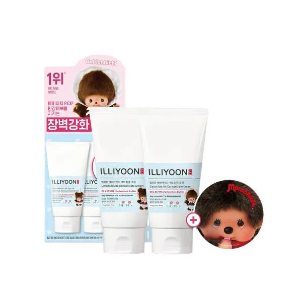 ILLIYOON Ceramide Ato Concentrate Cream Special Set + Monchhichi Mirror (Limited Edition)