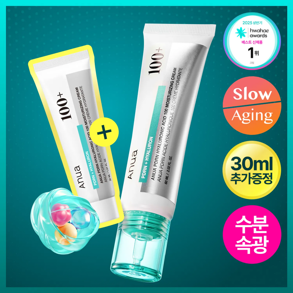 Anua PDRN Hyaluronic Acid 100 Moisturizing Cream Set (60ml+30ml)