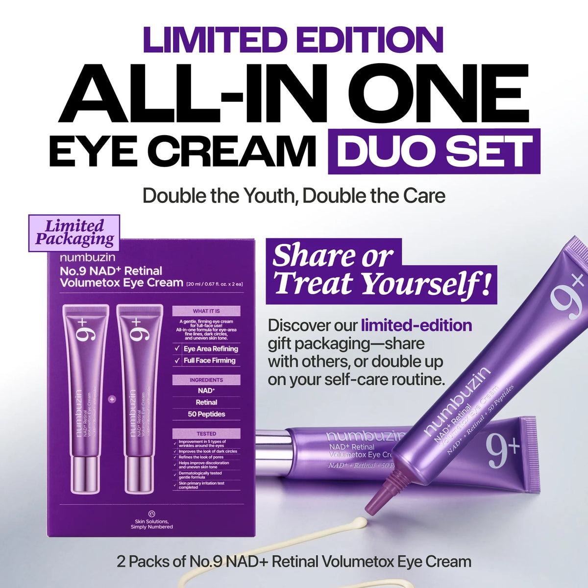 NUMBUZIN No 9 NAD Retinal Volumetox Eye Cream Duo Set