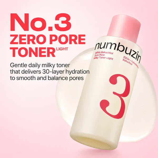 Numbuzin No.3 Bifida Bakuchiol Zero Pore Milky Toner Light (200ml)