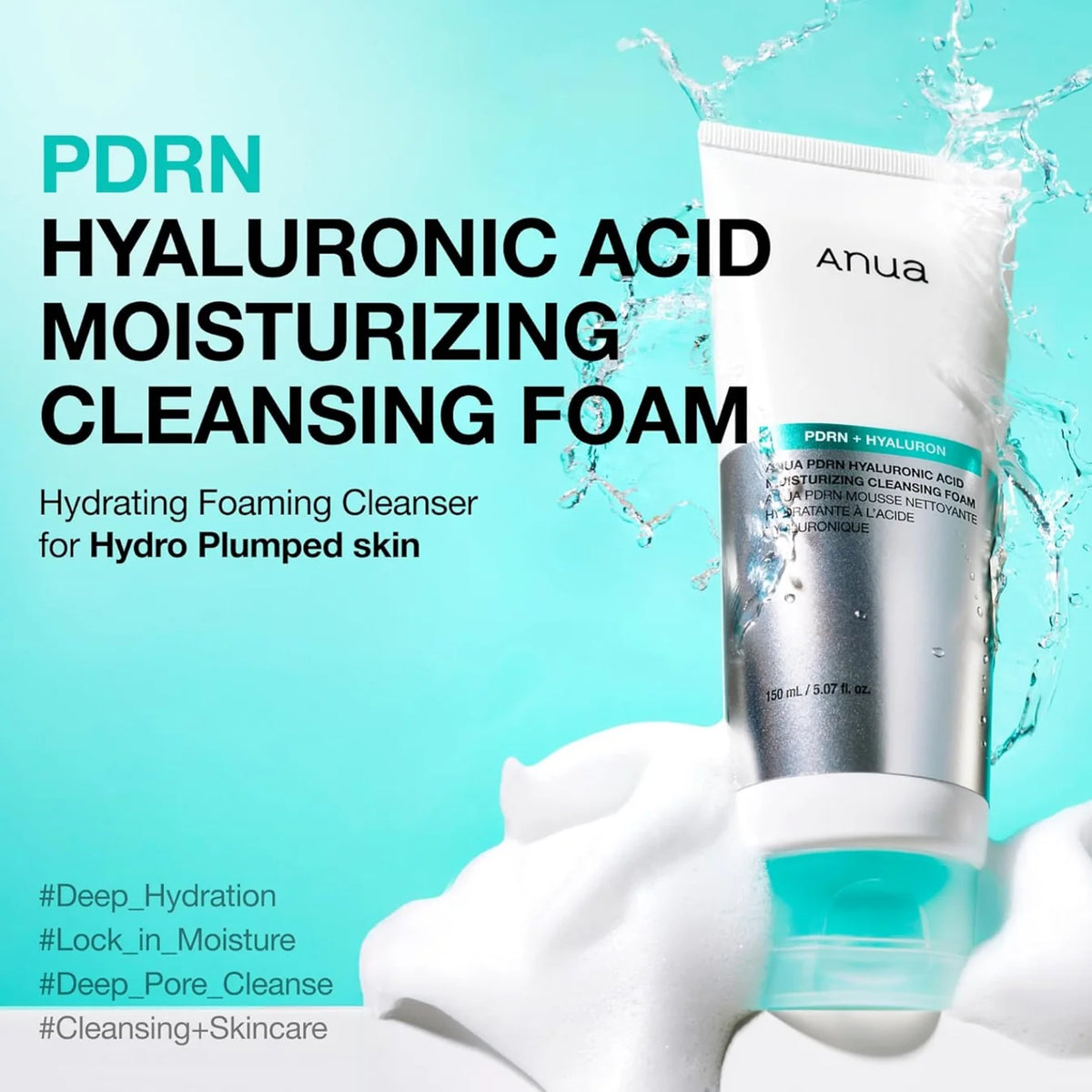 ANUA PDRN Hyaluronic Acid Moisturizing Cleansing Foam (150ml)