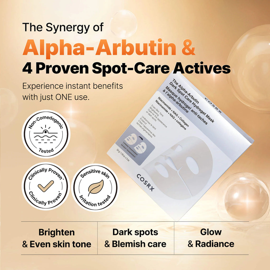 COSRX The Alpha-Arbutin Discoloration Care Hydrogel Mask (3 PCS)