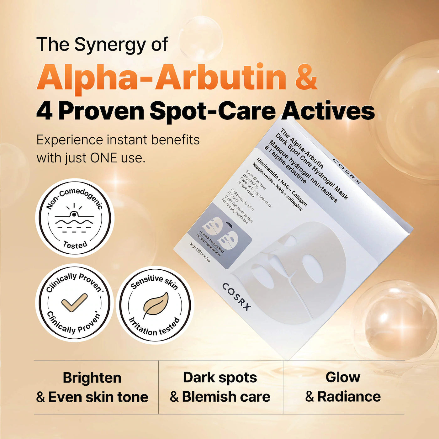 COSRX The Alpha-Arbutin Discoloration Care Hydrogel Mask (3 PCS)