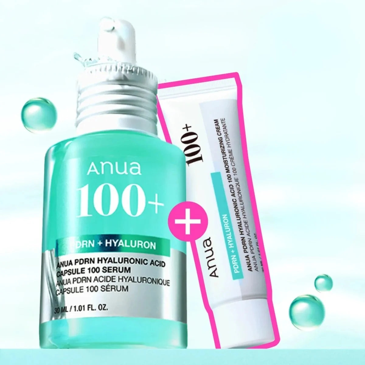 Anua PDRN Hyaluronic Acid Capsule 100 Set (Serum 30ml + Cream 30ml)
