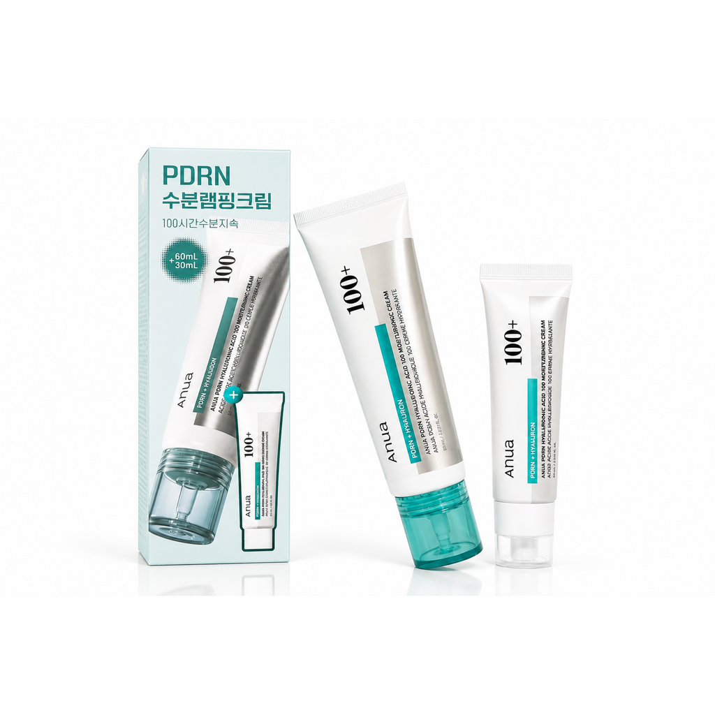 Anua PDRN Hyaluronic Acid 100 Moisturizing Cream Set (60ml+30ml)