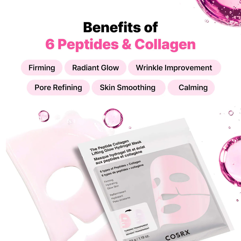 COSRX The Peptide Collagen Lifting Glow Hydrogel Mask (3 PCS)