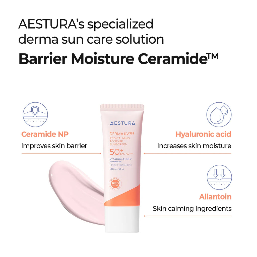 Aestura Derma UV365 Red Calming Tone-up Sunscreen Sunscreen Set (40ml+20ml)