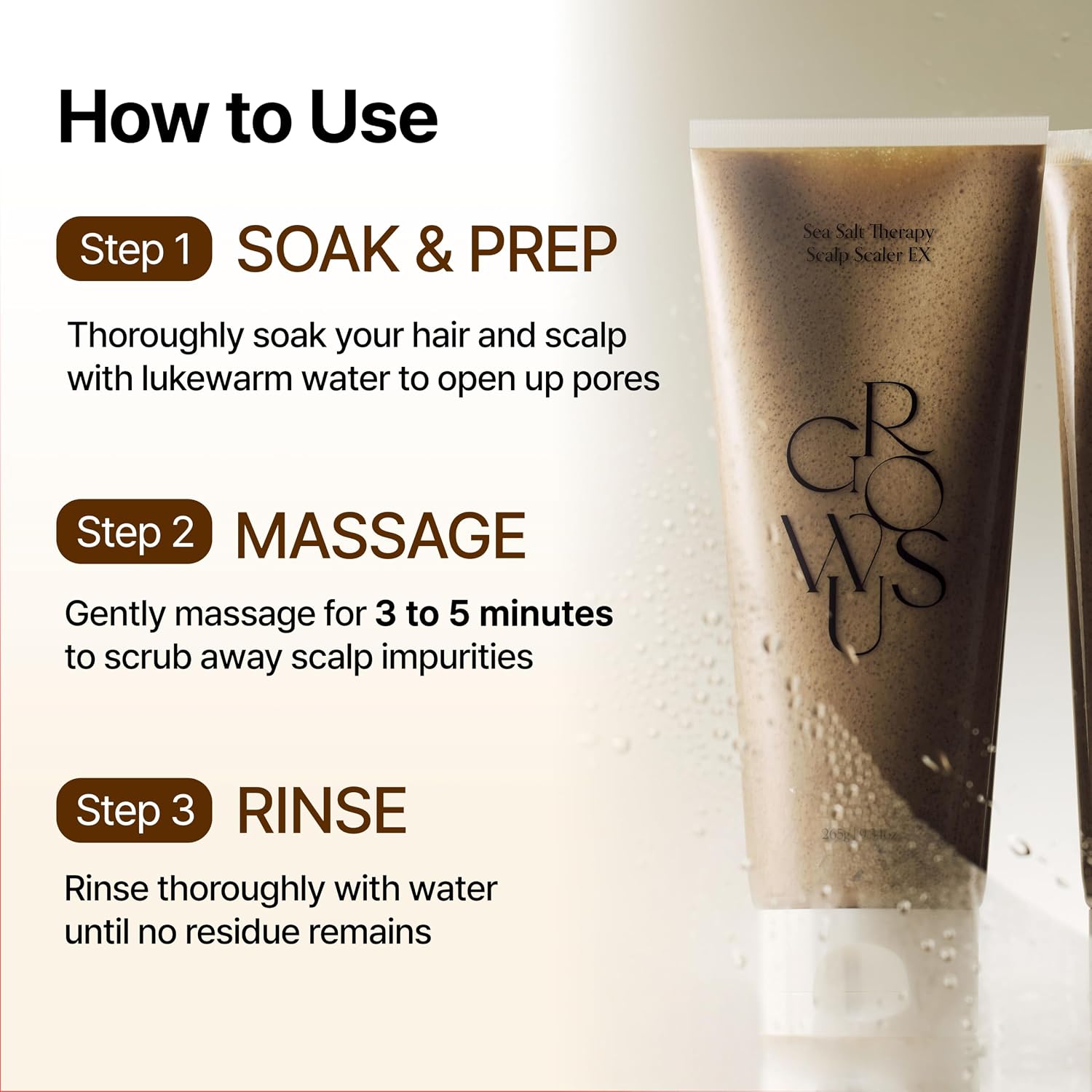 GROWUS Sea Salt Therapy Scalp Scaler (250g)