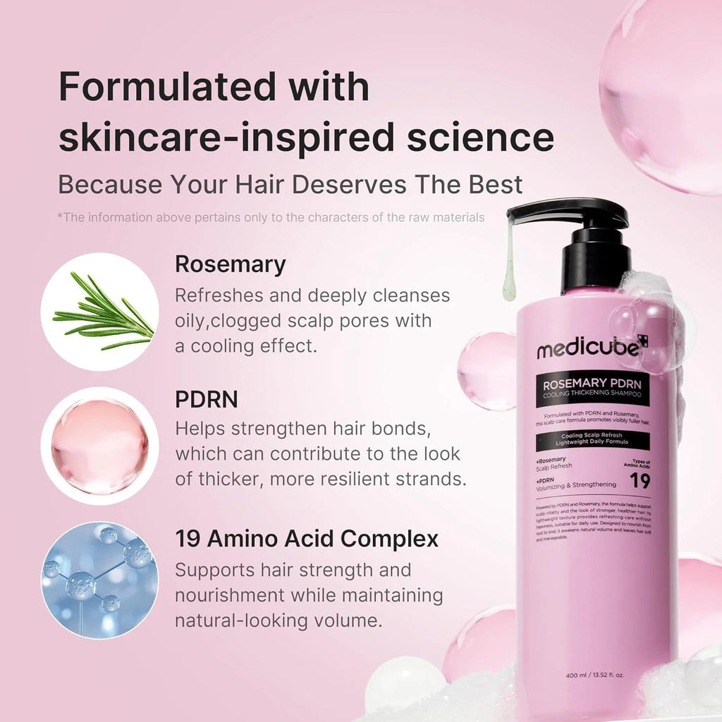 medicube Rosemary PDRN Cooling Thickening Shampoo (400ml)