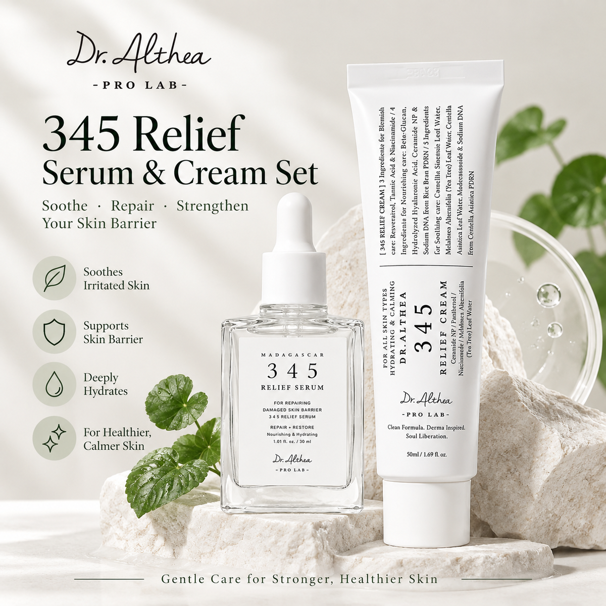 Dr. Althea 345 Relief Soothing & Repair Set – (Serum + Cream)