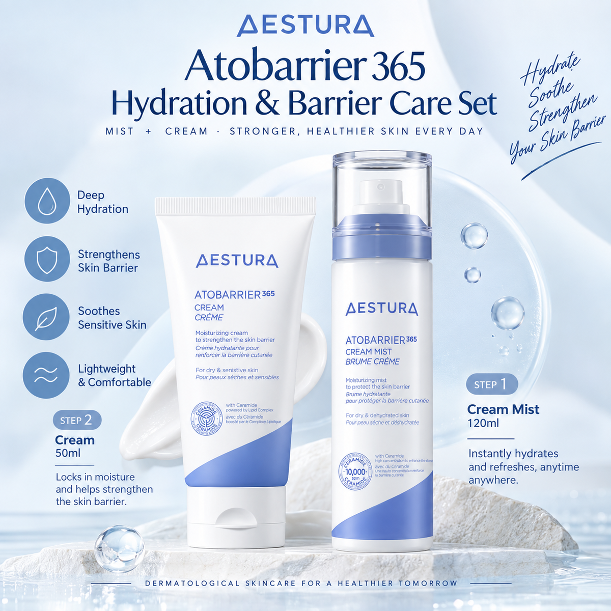 [Mist+Cream] AESTURA Atobarrier 365 Deep Moisture Set
