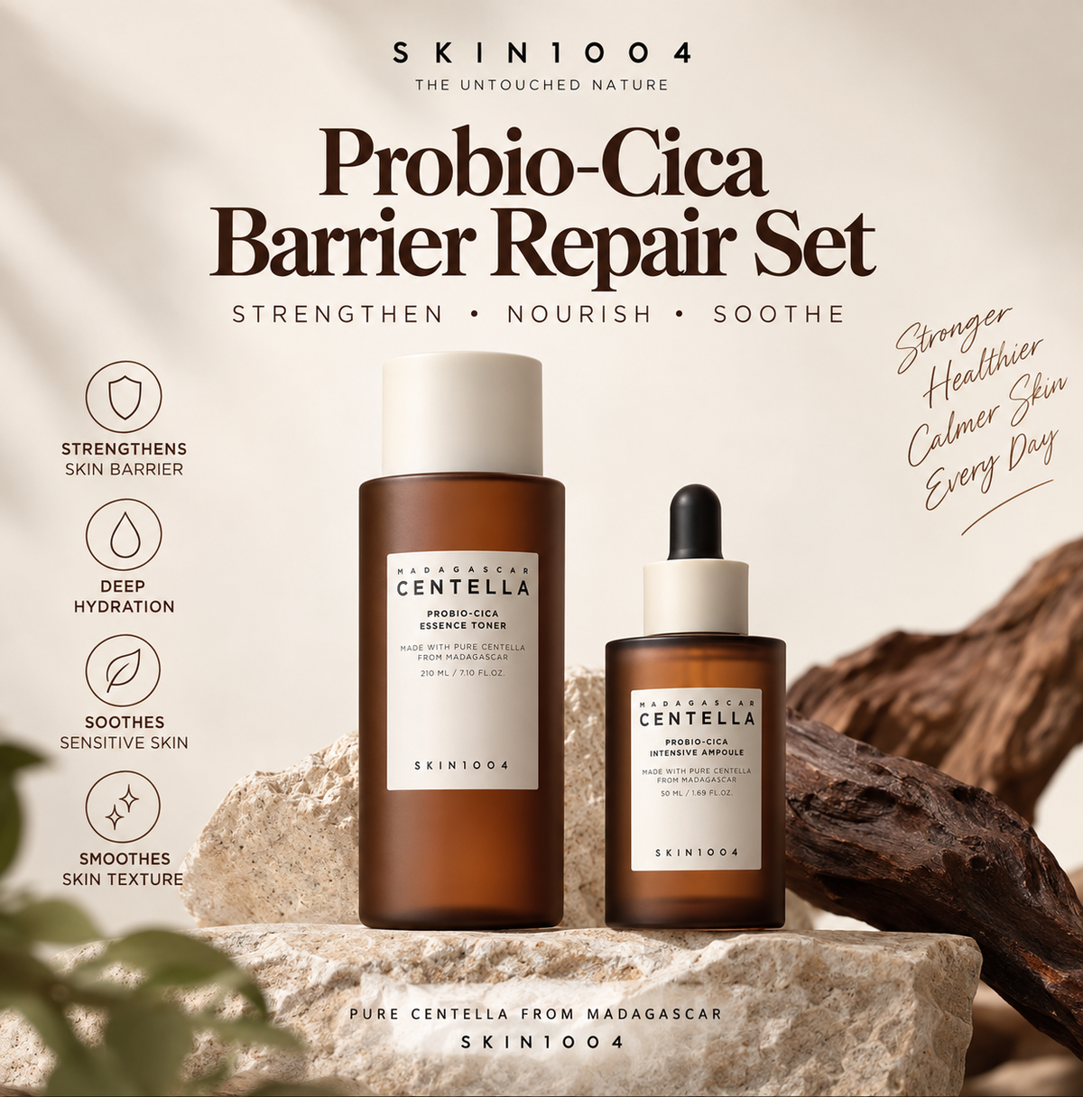 SKIN1004 Probio-Cica Barrier Repair Set – (Essence Toner + Intensive Ampoule)