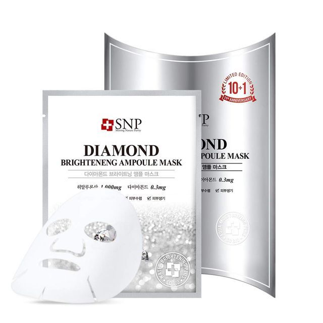 SNP Diamond Ampoule Sheet Mask 10 pcs — Korean beauty product, available at SEYUNE