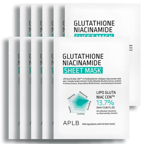 APLB Glutathione Niacinamide Sheet Mask 10p — Korean beauty product, available at SEYUNE