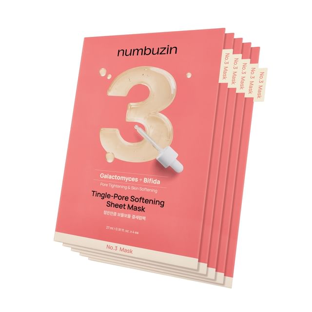 Numbuzin #3 Tingle-Pore Softening Sheet Mask 5pcs — Korean beauty product, available at SEYUNE