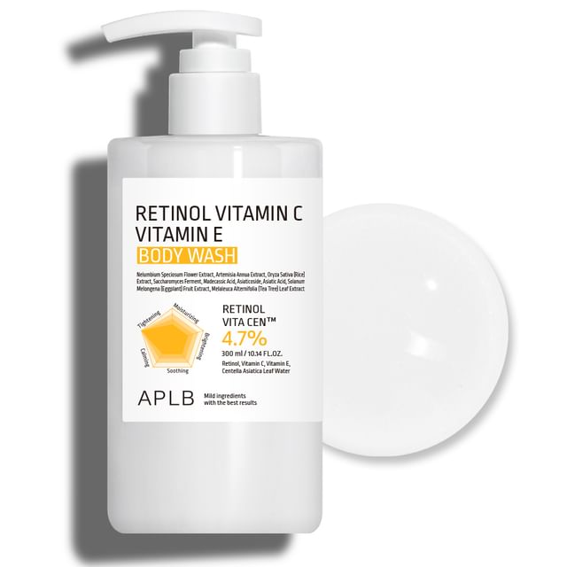 APLB Retinol Vitamin C Vitamin E Body Wash 300ml — Korean beauty product, available at SEYUNE